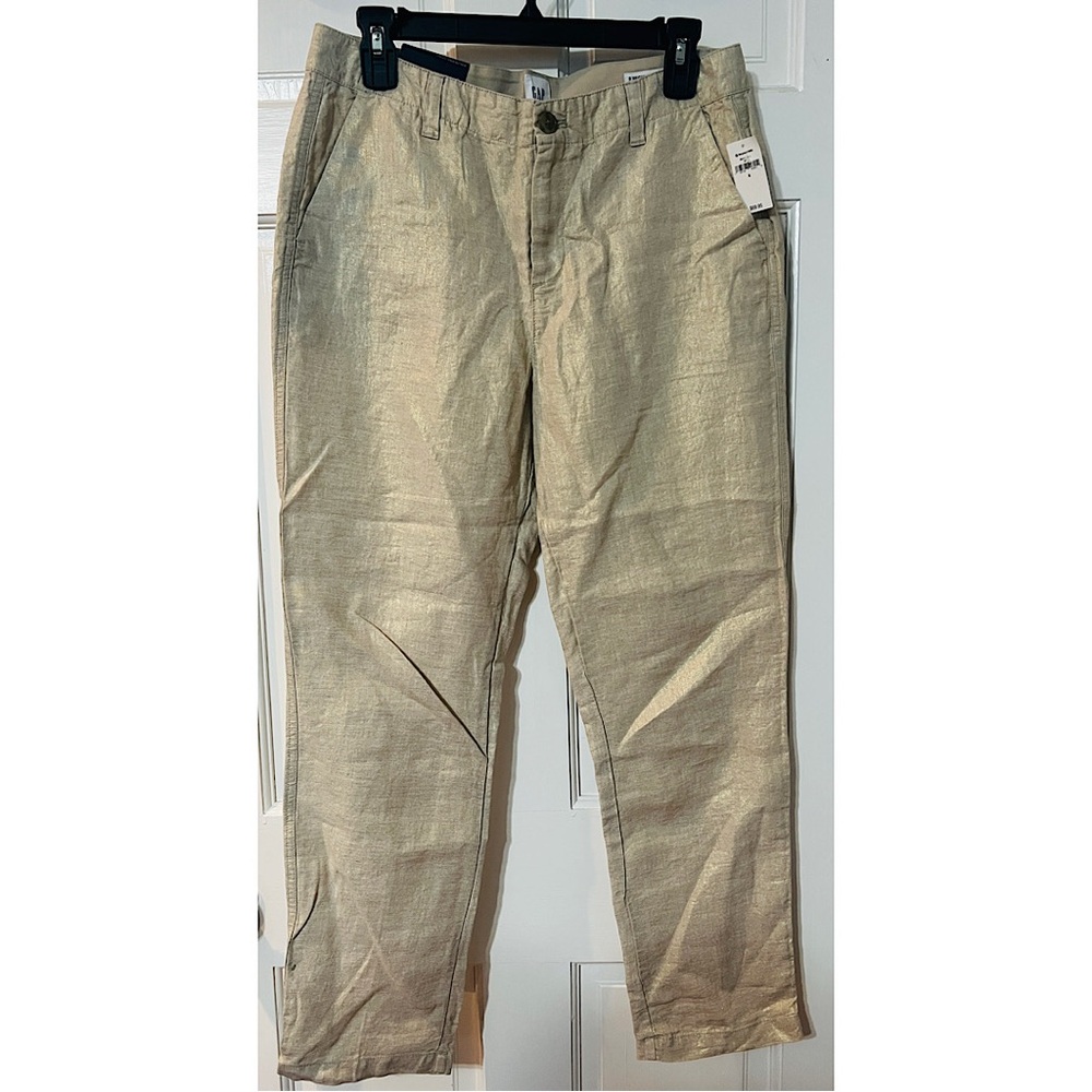 GAP Gold Shimmer Girlfriend Chino Pants